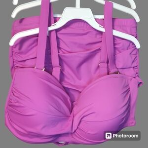 NWT Beachwear Set, Bikini and Lounge pants, Purple size 16